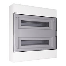 Surface Distribution Board SRn-36/2, N+PE (2x18), IP40, transparent door,elektro-plast