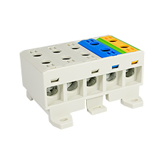 Connector WLZ35/5x35/sssnz, color: 3x gray, blue, yellow-green, TH35,elektro-plast