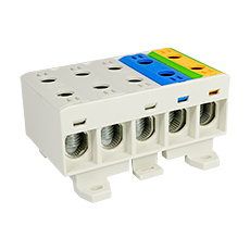 Connector WLZ35/5x50/sssnz, color: 3x gray, blue, yellow-green, TH35,elektro-plast