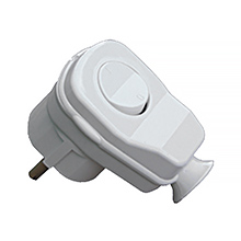Angle plug AWA-Ł with switch white,elektro-plast