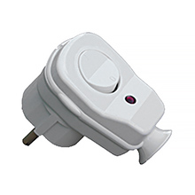 Angle plug AWA-ŁK with switch and led switching control white,elektro-plast