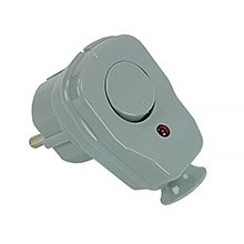 Angle plug AWA-ŁK with switch and led switching control transparent,elektro-plast