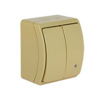 Switches and Sockets - KOALA - colour: beige - Two-Circuit Switch With Illumination VW-2L, screwless terminals, IP44
