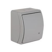 Switches and Sockets - KOALA - colour: gray - Universal/Two-Way Switch With Illumination VW-7L, without printed pictogram, screwless terminals, IP44