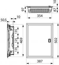 Flush Fit Distribution Board with metal doors RPDM 2x14, N+PE (28), IP40, 1000 VAC, 1500 VDC
