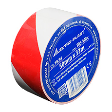  - Self-Adhesive Warning Tape TOS-5bc, 5cm x 33m, white-red