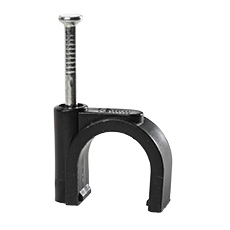  - Cable clip with nail FLOP-16 UV, round cable ⌀16mm, black, nail: 2.5x34mm