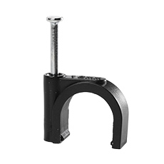  - Cable clip with nail FLOP-18 UV, round cable ⌀18mm, black, nail: 2.5x37mm