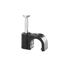  - Cable clip with nail FLOP-5 UV, round cable ⌀5mm, black, nail: 2x19mm