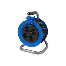 Przedłużacze bębnowe - Przedłużacz bębnowy schuko P-S-15/s, 4x230V, Ø180mm, dł. przewodu: 15m, metalowy stojak