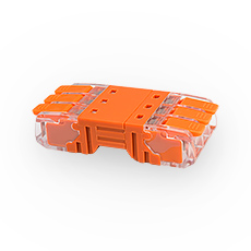 Szybkozłączki CMK - Szybkozłączka CMK-643, przelotowa, dwuczęściowa, łączeniowa, 450V, 24A, na 3 przewody 0.2-2.5mm², bez konieczności zarabiania końcówek