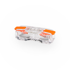 Szybkozłączki CMK - Szybkozłączka CMK-651, przelotowa, 450V, 24A, na przewód 2x0.2-2.5mm², transparentna, bez konieczności zarabiania końcówek