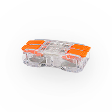 Szybkozłączki CMK - Szybkozłączka CMK-652, przelotowa, łączeniowa, 450V, 24A, na 2 przewody 0.2-2.5mm², transparentna, bez konieczności zarabiania końcówek