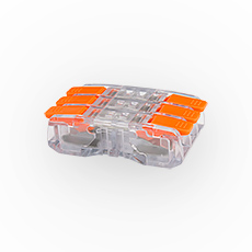 Szybkozłączki CMK - Szybkozłączka CMK-653, przelotowa, łączeniowa, 450V, 24A, na 3 przewody 0.2-2.5mm², transparentna, bez konieczności zarabiania końcówek