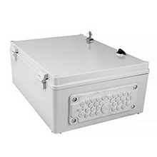 UNIbox plastic boxes - Obudowa z tworzywa UNIbox Uni-1/PM, panel membranowy P-MB-35, płyta montażowa,  uchwyty do montażu naściennego, IP65, IK07