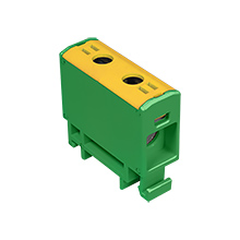  - WLZ35P/35/z Connector Al/Cu. to TH35 rail, to flat surfaces, yellow&green colour, Cu135A Al120A