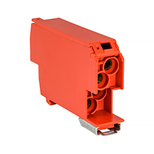  - Distribution block SDB-25/CZE, 100A, 240/415V, 6kV, TH35, 8(4+4), color: red