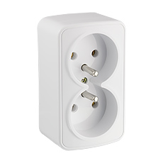  - Double surface mouted socket GNBD250 2x2P+Z, color: white, 250V~, 16A