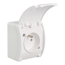  - Single Socket (2P+Z) VG-1, with earthing contact, screw type terminals, IP44
