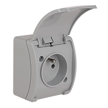  - Single Socket (2P+Z) VG-1, with earthing contact, screw type terminals, IP44