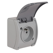  - Single Socket (2P+Z) VG-1, with earthing contact, screw type terminals, IP44