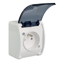  - Single Socket (2P+Z) VG-1, with earthing contact, screw type terminals, IP44