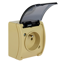  - Single Socket (2P+Z) VG-1, with earthing contact, screw type terminals, IP44