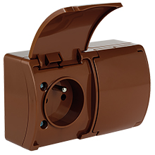  - Double Socket (2x2P+Z) VG-2, with earthing contact, screw type terminals, IP44