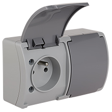  - Double Socket (2x2P+Z) VG-2, with earthing contact, screw type terminals, IP44