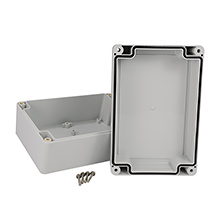 Puszki Hermetyczne Przemysłowe PHP - Puszka Hermetyczna Przemysłowa STRONG PHP-152 z uszczelką wylewaną, pokrywa na wkręty, szara, IP67