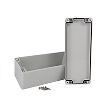 Puszki Hermetyczne Przemysłowe PHP - Puszka Hermetyczna Przemysłowa STRONG PHP-190 z uszczelką wylewaną, pokrywa na wkręty, szara, IP67