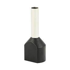 Końcówki tulejkowe izolowane - Insulated cable end terminal HI 2x1,5/10-cza, black, Al/Cu