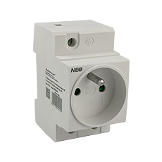  - Socket GSTH230 for TH35 rail, 2P+Z, 16A, 250V~ 