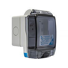  - Hermetic Socket AVE IP56 with hinged transparent lid, colour: gray, 16A, 250V~