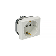  - Module socket AVE 45590TS SCHUKO, 50mm x 45mm, colour: gray, 16A, 250V~