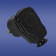  - Angle plug AWA-ŁK with switch and led switching control , splash proof black