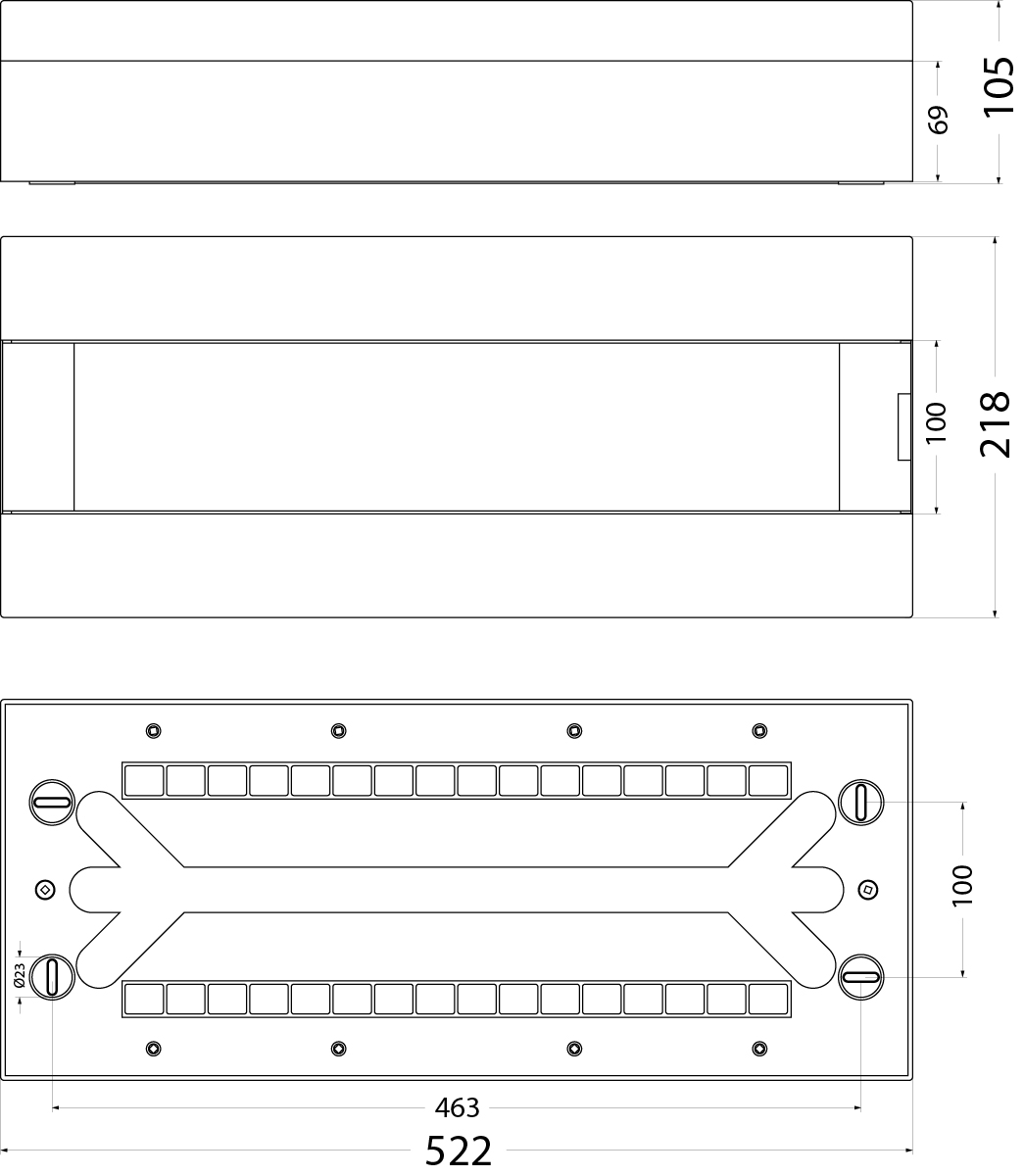 Surface Distribution Board SRn-24/1, N+PE (1x24) IP40, transparent door Surface Distribution Board SRn-24/1, N+PE (1x24) IP40, transparent door,elektro-plast