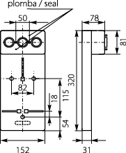 Meter board TL-1F-3X25A, with protection (for fusible cut-outs), IP20