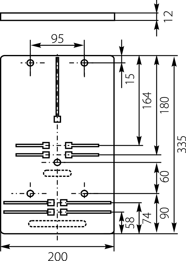 Meter Board TU-1F/3F-b/z-12 FR Universal, without protections, IP20 Meter Board TU-1F/3F-b/z-12 FR Universal, without protections, IP20,elektro-plast