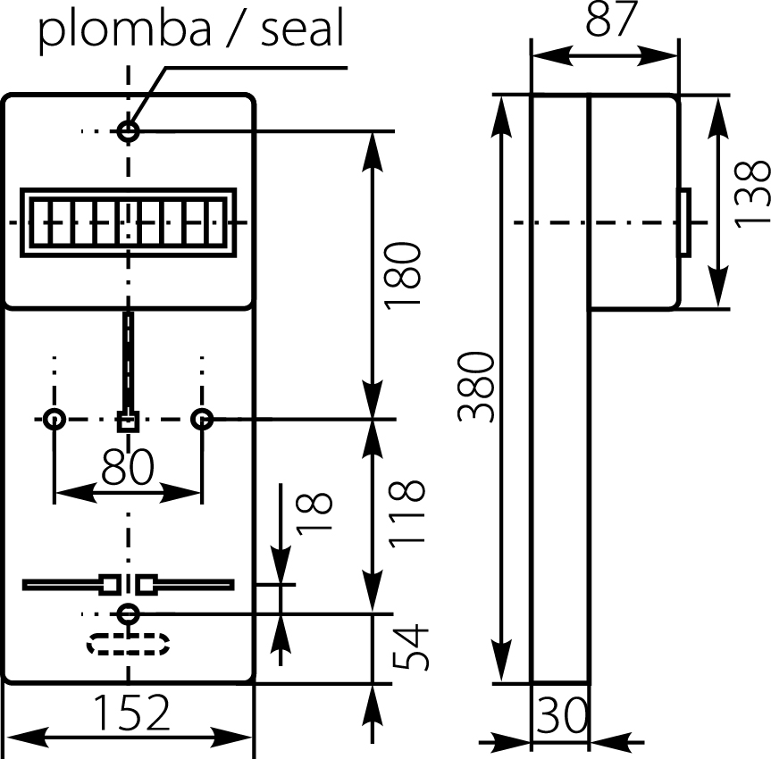 Meter & Switch Board TLR-1F (N+PE), with cover for over-current breaker switches, IP20 Meter & Switch Board TLR-1F (N+PE), with cover for over-current breaker switches, IP20,elektro-plast