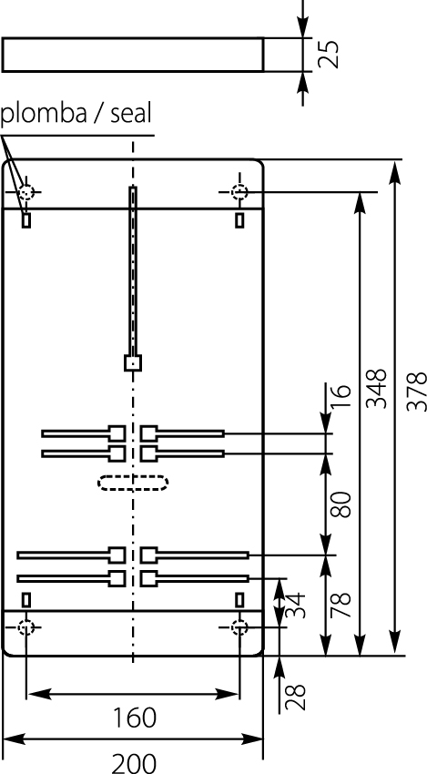 Meter board T-1F/3F-b/z FR, without protections, with overlays, IP20 Meter board T-1F/3F-b/z FR, without protections, with overlays, IP20 ,elektro-plast