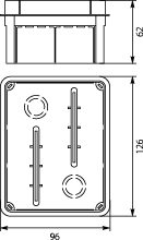 Flush junction boxes Pp/t 4     (96 x 126 x 60,5)