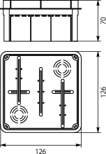Flush junction boxes Pp/t 5     (126 x 126 x 68,5)