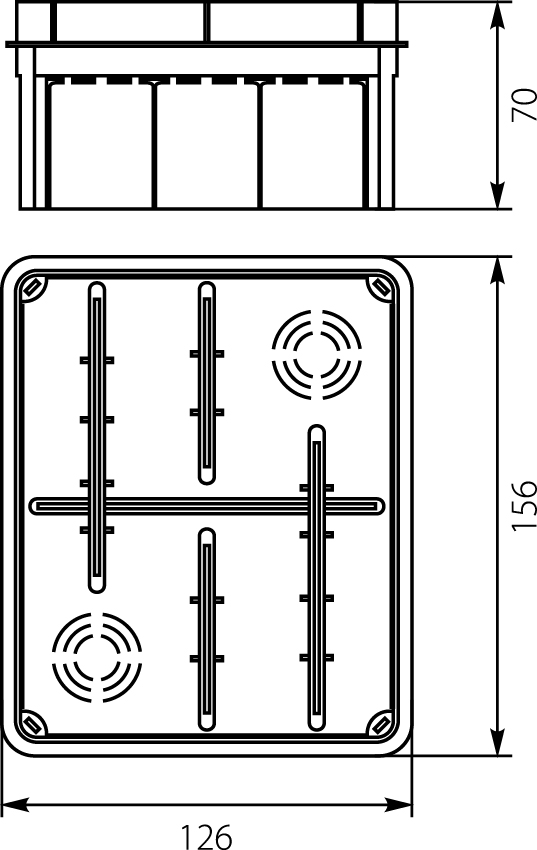 Flush junction boxes Pp/t 6 (126 x 156 x 68,5) Flush junction boxes Pp/t 6 (126 x 156 x 68,5),elektro-plast
