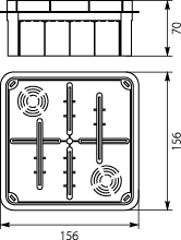 Flush junction boxes Pp/t 7     (156 x 156 x 68,5)