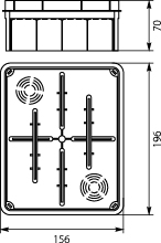 Flush junction boxes Pp/t 8     (156 x 196 x 68,5)
