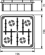 Flush junction boxes Pp/t 9     (196 x 196 x 68,5)