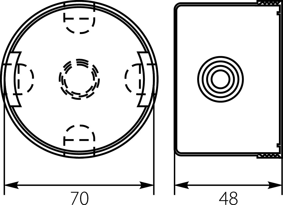 Flush junction boxes PKp/t-Φ70 Flush junction boxes PKp/t-Φ70,elektro-plast