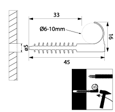 Fast fixing wire grip , hook USMH - 10