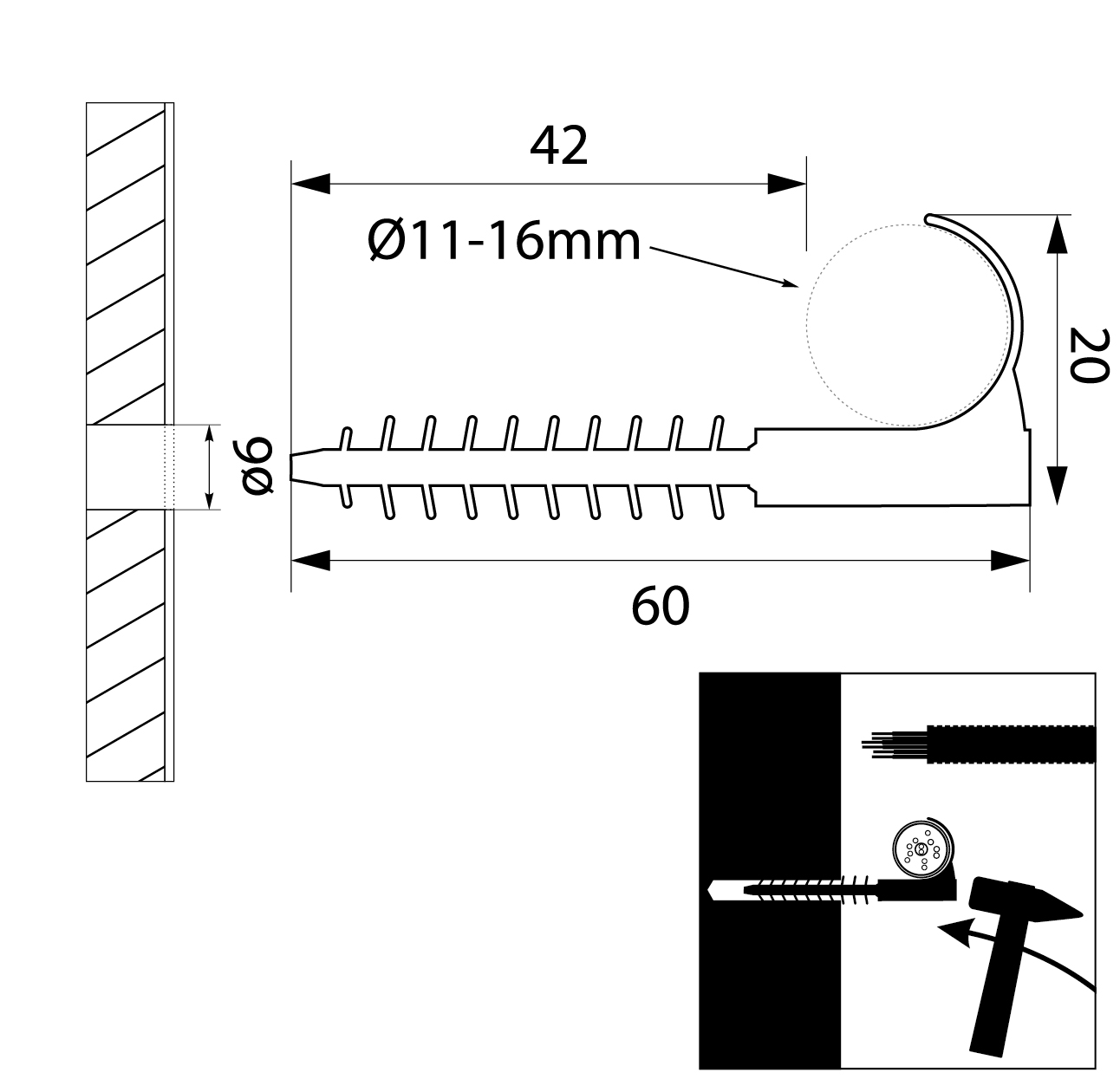 Fast fixing wire grip , hook USMH - 16 Fast fixing wire grip , hook USMH - 16,elektro-plast